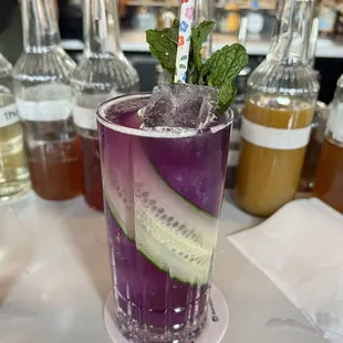 Hand crafted bartenders choice. Beautiful and refreshing. Sorry I didn&apos;t catch the name of this drink.