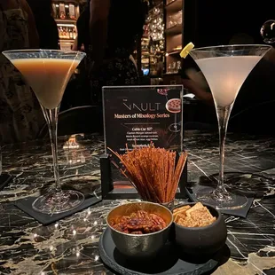 Snacks and cocktails