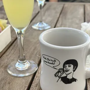 Coffee and a carafe of mimosas!