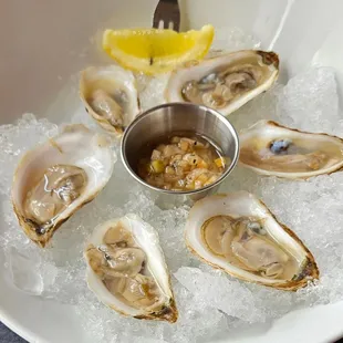 Oysters with accompaniments
