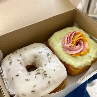 Lemon Lavender and Rainbow Sherbet donuts -- on Friday, 23 August 2024