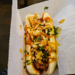 BAD SANTA VEGAN DOG FTW!! Need more of this tasty street food in my life.