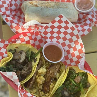 #1. Tofu Scramble and Tempeh Bacon Taco