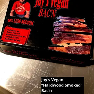 Jay's Vegan "Hardwood Smoked" Bac'n. Now Available For Shipment In The U.S. Only. See "Shop" Section of Website.