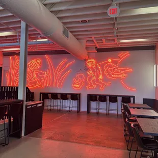 New large interior space- lots of seating.