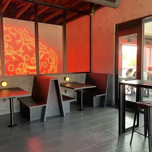 Upstairs seating area