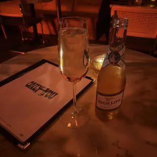 Prosecco and a miller high life