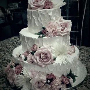 a three tiered wedding cake
