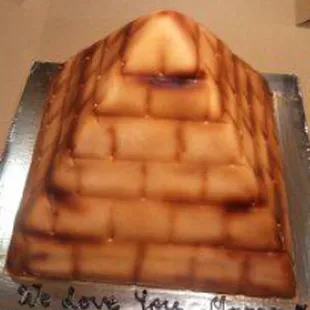 a pyramid shaped cake