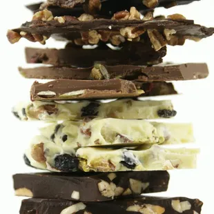 chocolate bark in 4 delicious varieties.