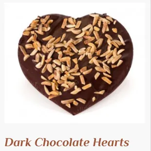 a chocolate heart with nuts