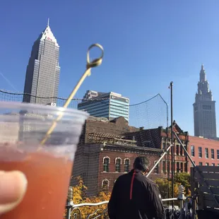 Enjoying the rooftop before the Browns game!