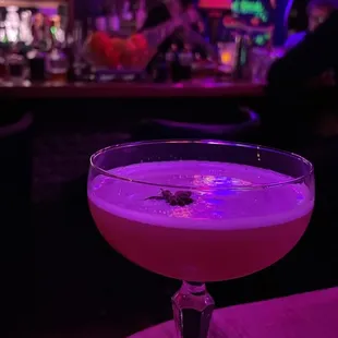 a cocktail in a coupe glass