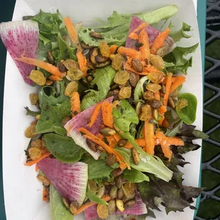 The salad with delicious greens from Tucker Farms