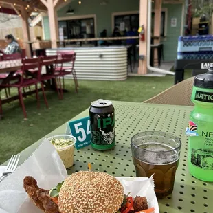 Catfish Sandwich and a throwback Stone IPA.