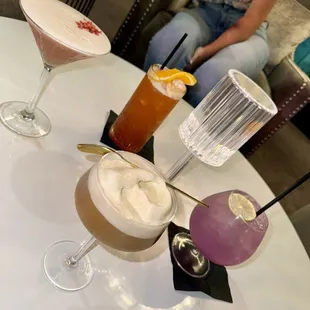 From left to right: Velvet Martini, Lovely Day, Boozy Affogato &amp; Lovely Day.