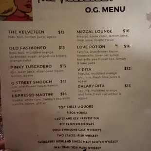 menu