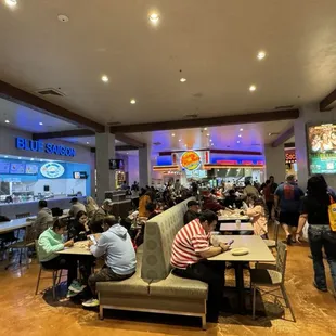 people eating and drinking