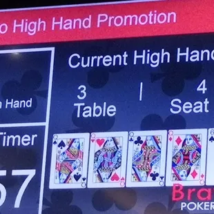 My recent high hand bonus.