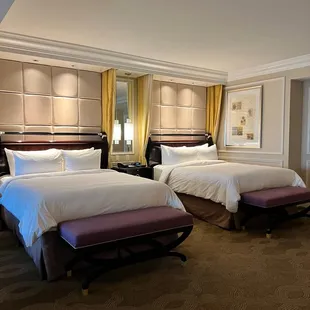 Two queen beds, tastefully decorated