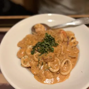 Seafood Pasta with Rose Cream Sauce