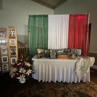 Back drapes personalized to client needs.