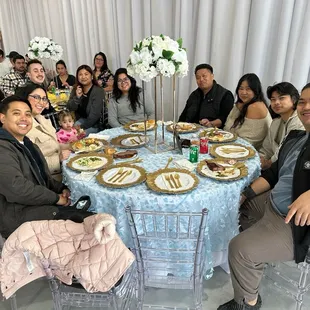 Tables + beautiful curtain wall