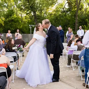 The open cement area out back for outdoor ceremony
