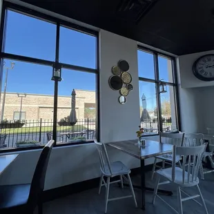 Pic of inside dining area, very modern, clean, and welcoming