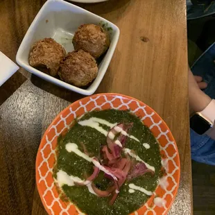 Paneer Malai kofta, we asked for saag based sauce on the side
