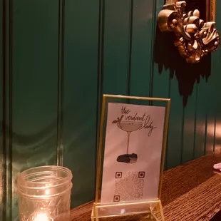 Standing bar area w purse hooks