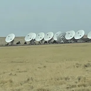 There is always one... One radio telescope is facing in the opposite direction. Unusual