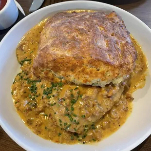 Biscuits &amp; Gravy w/ Cajun style sausage gravy