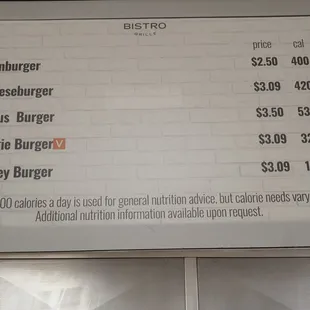 menu
