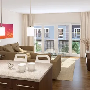 The Holly Ave units have very open floor plans