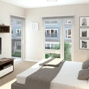 All of the 2 BR Holly Ave units have balcony or patio space for resident use