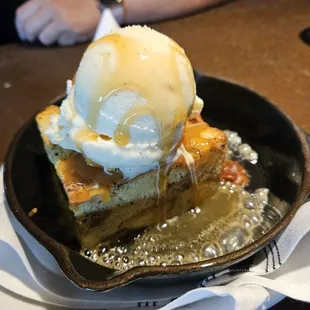 Butterscotch bread pudding.