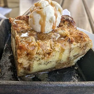 Butterscotch bread pudding