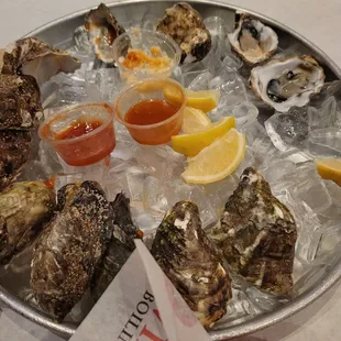 a platter of oysters
