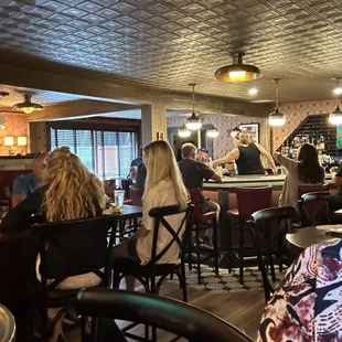 The view from a high-top in the bar area