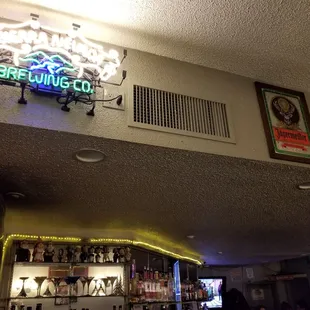 Signs above the bar