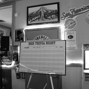 Trivia Night Score Board