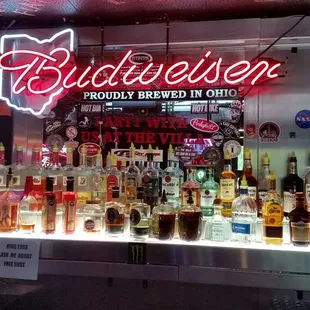 A nicely stocked bar