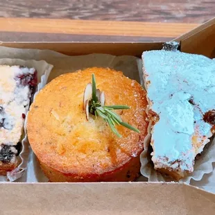 Berry Bar, Lemon Olive Oil Cake, Pecan Sour Cream Coffee Cake