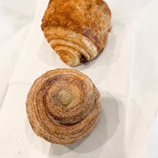 Chocolate croissant &amp; laminated brioche
