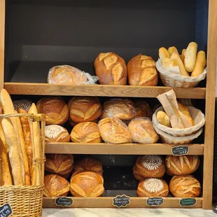 a display of breads and pastries