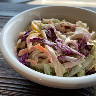 a bowl of coleslaw