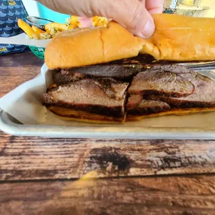 Yummy tritip sandwich .