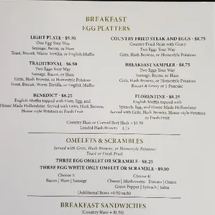 Menu - Breakfast