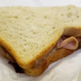 1/2 of my sandwich on sourdough.